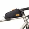 Sacoche Tube De Cadre Tissu Noir Attache Velcro Restrap -Onemile Soldes sacoche tube de cadre tissu noir attache velcro restrap