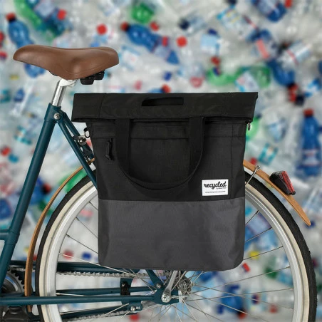 Sacoche Vélo Shopper Recyclé 20L URBAN PROOF Noir Gris 3 Sacoche Vélo Shopper Recyclé 20L URBAN PROOF Noir Gris